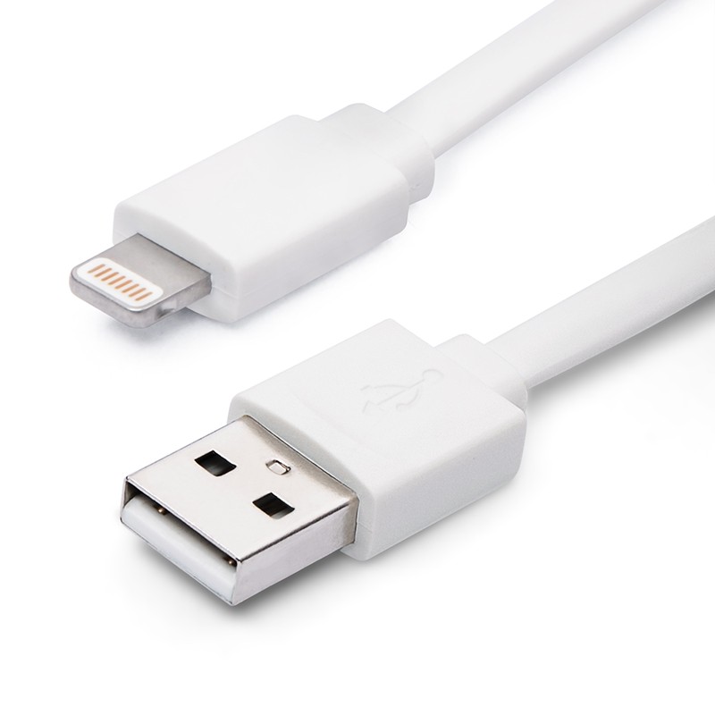 Flat Lighting Charge and Sync Cable White Color