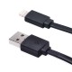 Flat Lighting Charge and Sync Cable Black Color