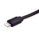 Flat Lighting Charge and Sync Cable Black Color