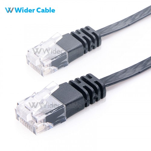 Super Flat CAT.6 Ethernet Network Patch Cord - Black