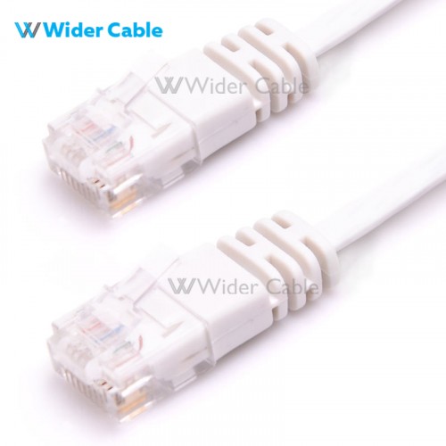 Super Flat CAT.6 Ethernet Network Patch Cord - White