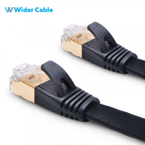 Super Flat CAT7 Ethernet Network Patch Cord Black Color