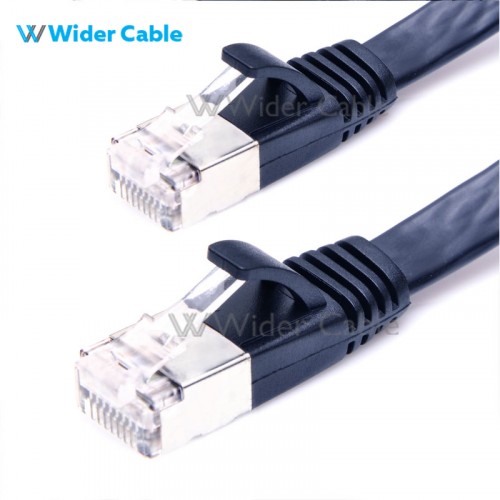 Super Flat CAT7 Ethernet Network Patch Cord Black Color