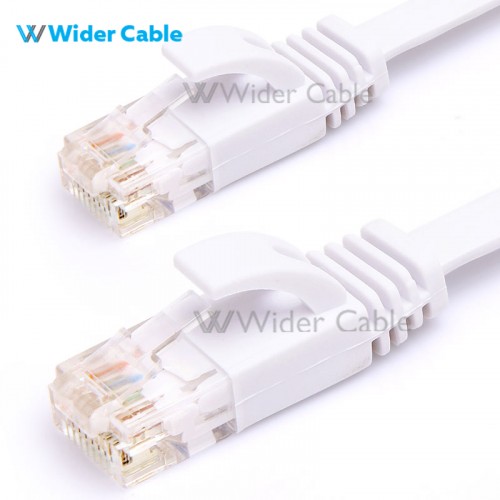 Super Flat CAT6 Ethernet Network Patch Cord White Color
