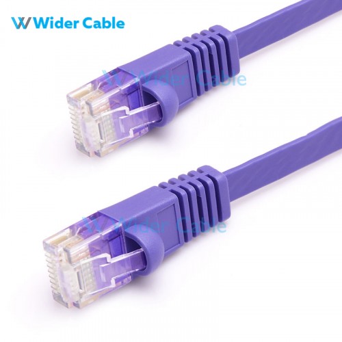 Snagless Flat CAT6 UTP 250MHz Bare Copper Ethernet Network Patch Cable Puple Color