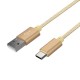 USB-C to USB-A Cable for Power and Data Gold Color