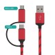 USB-C+Micro(Two in One) Cable Red Color