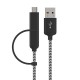 USB-C+Micro Cable(two in one) Black Color