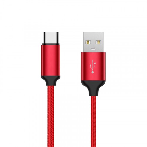 New USB-C Cable USB Type-C Cable 3FT(1M) Nylon Braided Red Color