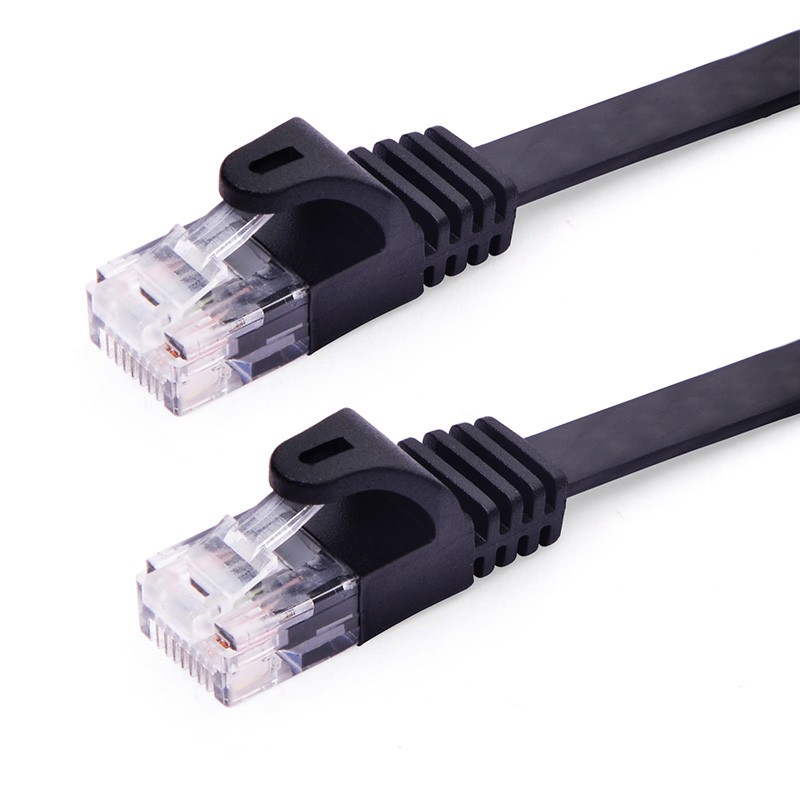 Flat CAT5e Ethernet Patch Cable Black Color