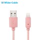 Best Quality Fast Charging Lighting Cable iPhone Cable Nylon Braided Red Pink Color