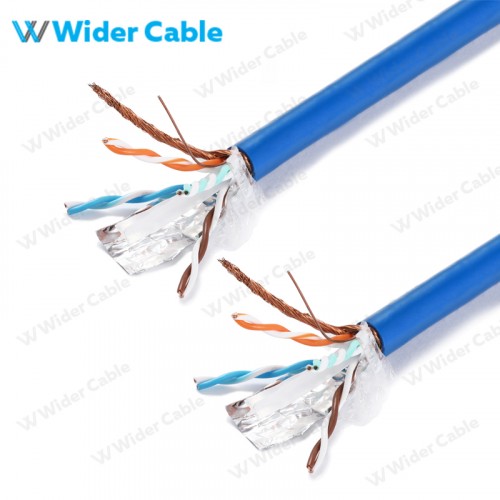 High Quality CAT.6 SFTP Bulk Cable Bare Copper Braided Blue Color