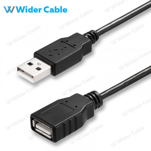 USB 2.0 AM to AF Cable Black Color
