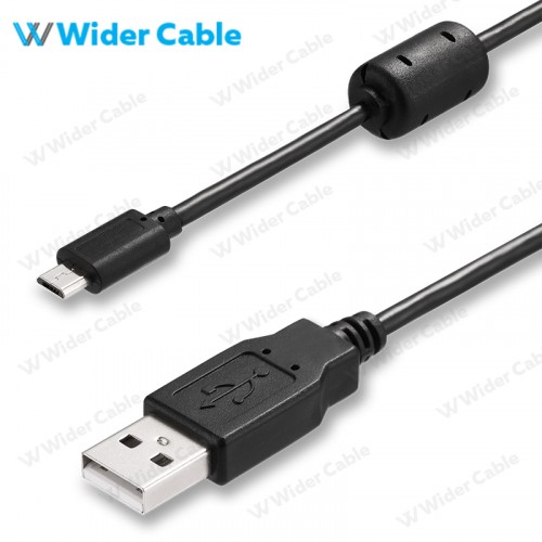 Micro 5P to USB 2.0 AM Cable With Ferrite Black Color