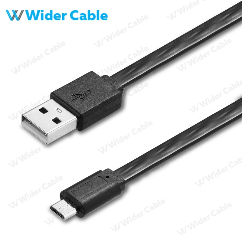 Micro USB 2.0 Flat Cable Black Color