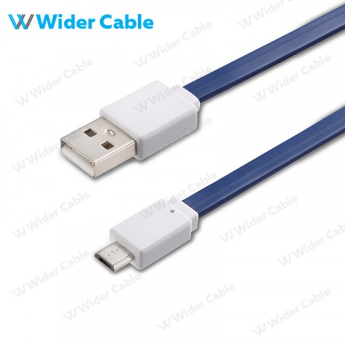 Micro USB 2.0 Flat Cable Blue Color