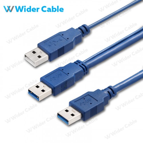 2 in 1 USB 3.0 AM Cable Blue Color